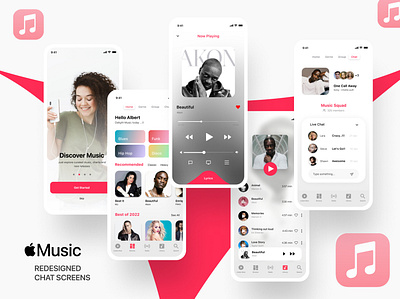 Apple Music Redesign(Chat Screen) UI/UX apple apple music design designer figma music product design typography ui uiux ux