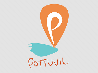 Pottuvil country flat hand drawn logo pottuvil sri lanka town town logo