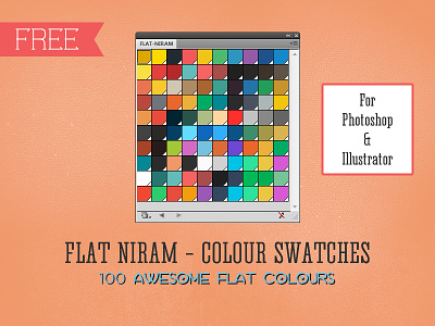 Flat Niram - Colour Swatches Library for Illustrator & Photoshop color color swatch colour colour swatches colours flat flat ui free freebie illustrator photoshop swatch