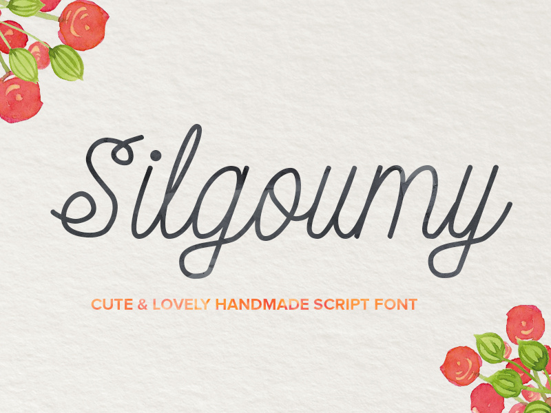 Silgoumy Font font script font connected handmade handwriting fonts cool font cursive script curly typeface