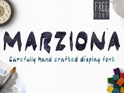 Marziona Free Font brush font display font elegant fonts free free font freebie handmade typeface typography