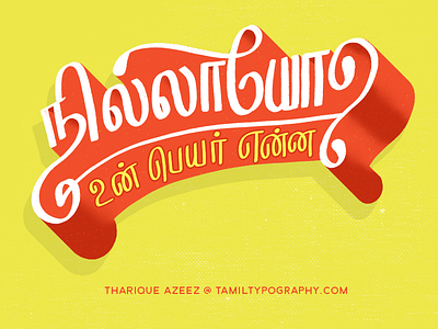 Nillayo - Tamil Typography calligraphy handdrawn handmadefont handwriting lettering tamil tamillettering tamiltype tamiltypography tatype typography