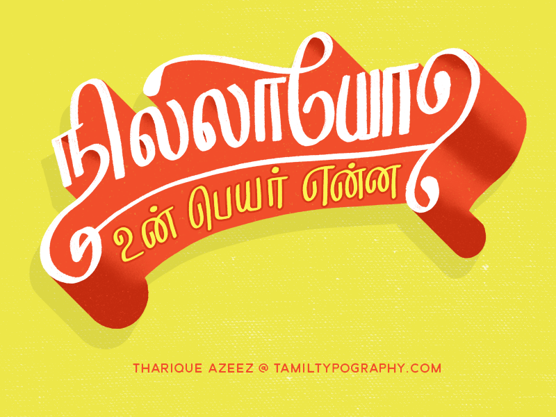 Nillayo - Tamil Typography tatype tamil calligraphy typography tamiltypography tamiltype tamillettering lettering handwriting handmadefont handdrawn