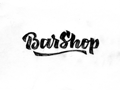 Logo BarShop sketches lettering logo logotype
