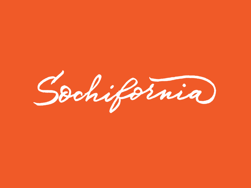 Sochifornia logo sketching calligraphy lettering logo script sketch