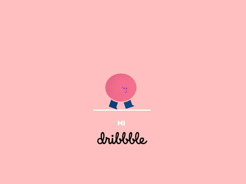 Hi Dribbble! animation character creative direction debut design first hello illustration mograph simple texture walk