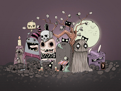 Monstritos Sematary cementerio character design illustration monstritos mostritosrockeros