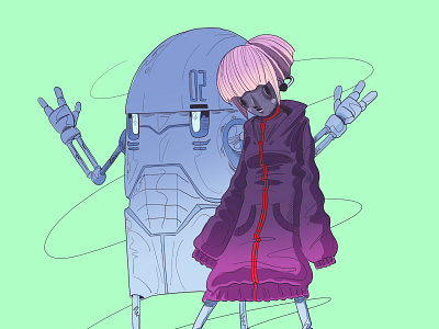 Cyberpunk animation character design color palette design design trends drawing illustration sketching ui ux