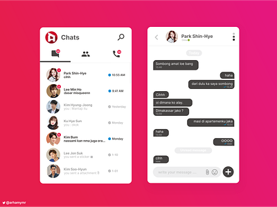 Chats app mobile app ui
