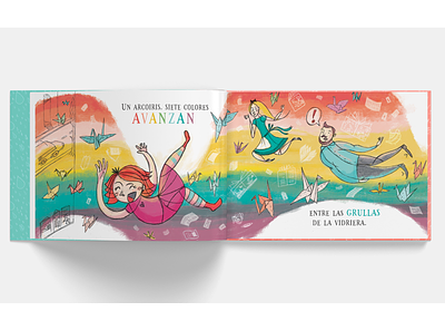 Mil grullas book book cranes dance illustration ilustracion love rainbow