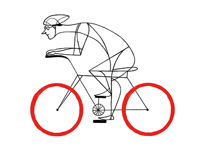 Red bycicle bycicle childrens illustration digital illustration ilustracion love man