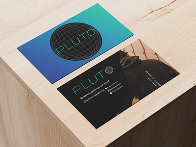 Pluto Streetwear business card branding business card clothing graphic design logo simple streetwear