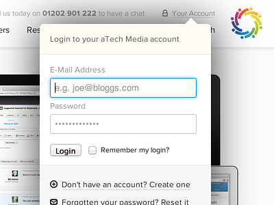 Customer Login atech website