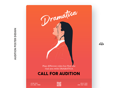 Audition Poster Design artwork audition design illustration minimal portrait poster vector