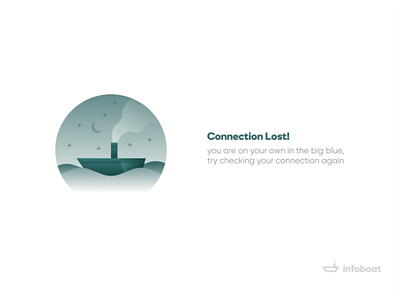 Connection Lost Empty State for Infoboat android boat boat illustration connection connection lost design empty empty state illustration info infoboat internet lost no no internet state ui