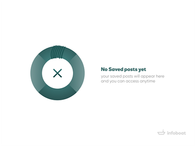 'No Saved Posts Yet' Empty State android boat book bookmark design empty empty state illustration marks no posts no posts saved post posts saved saved posts state ui