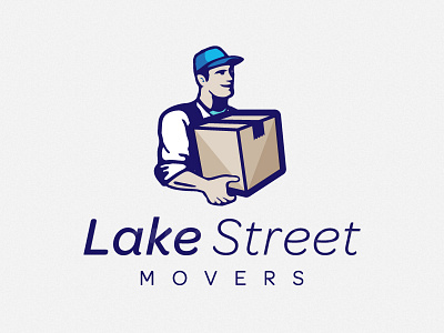 Logo Lake Street Movers blue branding ideas identity logo movers moving company