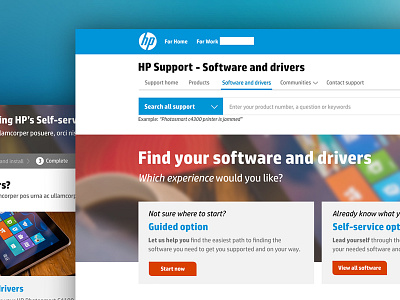 HP Support Responsive Website blue clean design minimal responsive ui visual website white