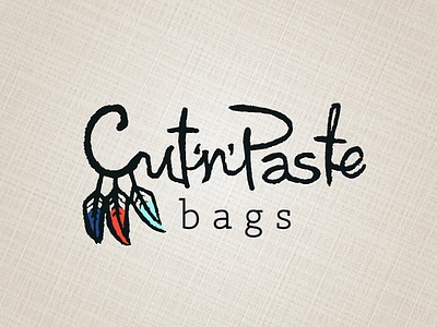Cut'n'Paste Bags branding fashion feathers identity logo