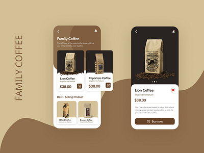 Family Coffee app branding design minimal ui ux