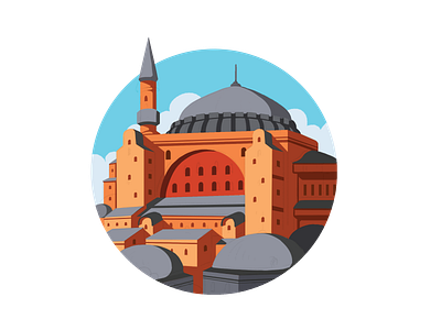 Hagia Sophia assets branding city design hagiasophia illustration islamic istanbul landmark landscape middleeast mosque turki ui utsmani vector