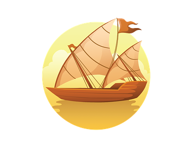 Arab Dhow assets boardgame design dhow illustration sail sea ship ui ux vector