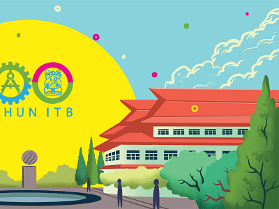 ITB Campus Illustration assets background campus design environment illustration ui vector