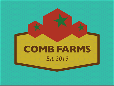 Comb Farms bee friendly branding design honey comb illustration illustrator logo vector