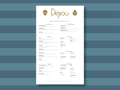 Depou Menu branding illustrator page layout typography
