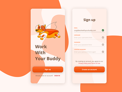 Daily UI Design Challenge - Sign up app daily 100 challenge daily practice dailyui design flat illustration ui vector