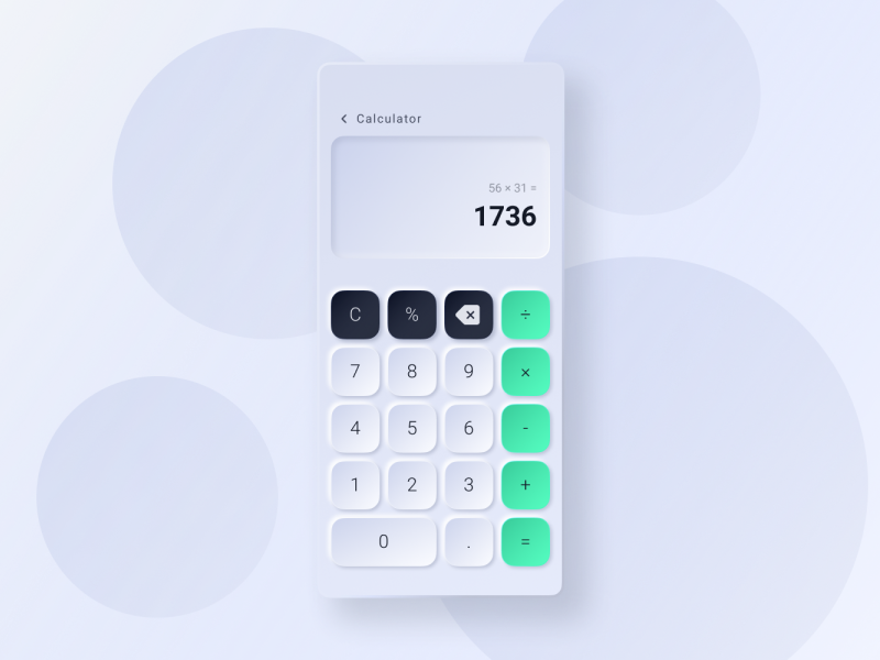 Daily UI Design Challenge - Calculator by Elsie Chang on Dribbble