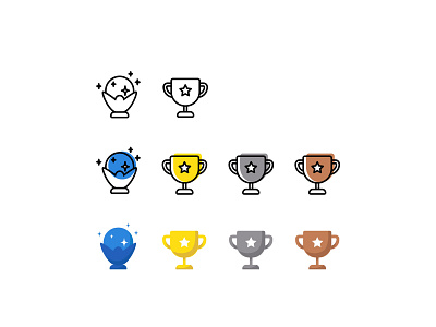 Icon Design - Trophy Icons For Playstation design flat icon icon artwork illustration vector