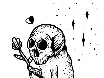 Lost Forest Spirit heart horror art illustration lost love macabre skull skull art