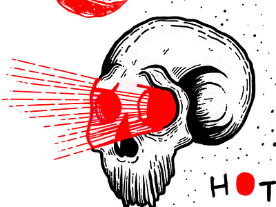 Hot Night Skull horror art illustration lost macabre moon skull skull art stars surrealism