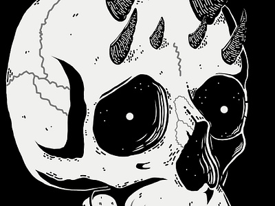 Sulphur Blxck version black black white creepy dark horror art illustration macabre occult skull skull art surrealism
