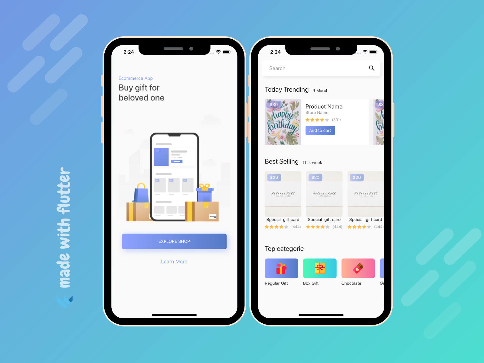 Dribbble - Flutter Ecommerce App UI Design Dribble.png By Sanskar Tiwari