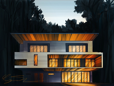 House art design forest home house illustration illustrator ipad ipad pro light procreate sketch sketchbook
