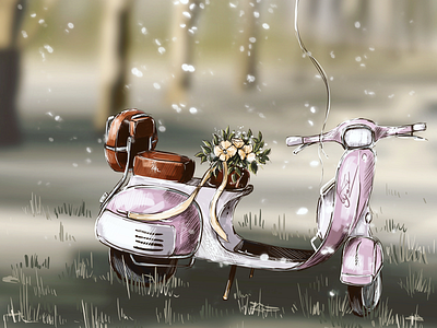 Spring mood design dream flowers graphic illustration illustrator ipad ipad pro mood motorway procreate spring view way