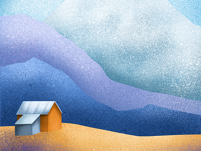 Home art blue design home illustration illustrator ipad pro mountain mountains panton procreate view
