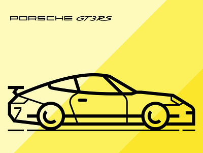 Icon Outline Porsche GT3RS branding design graphic design illustrator logo symbol vector