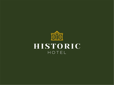 Historic Hotel Logo branding colossal design geometric gold greens grids heritage historic hotel hotel logo