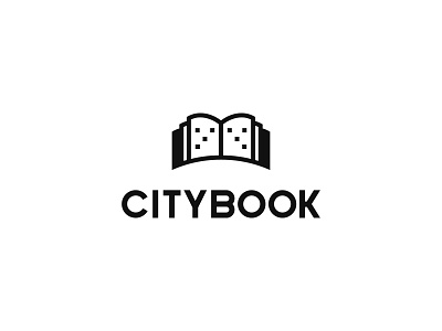 CityBook - City + Book book branding city design geometric logo minimalism minimalist modern logo monochrome multiple meanings