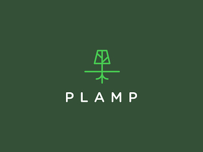 Plamp branding geometric green lamp logo plant plant lamp