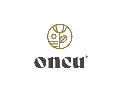 Oncu branding brown coffee design geometric logo monoline