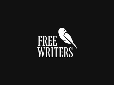 Free Writers bird book branding design feather logo negative space writer writing