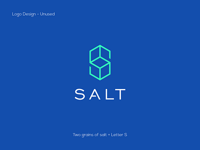 Letter S Salt Logo (SOLD) branding cube design geometric grains logo salt thin