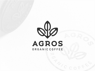 Agros - Organic Coffee Logo agros bean branding caffeinated coffee coffee bean coffee logo logo malam jumat organic organic coffee