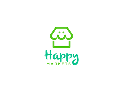 Happy Markets branding design greens happy happy market logo market simplicity smile