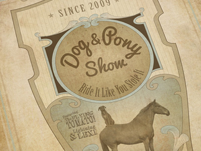 Dog n Pony Show Poster design dog horse humor illustration photography poster vintage