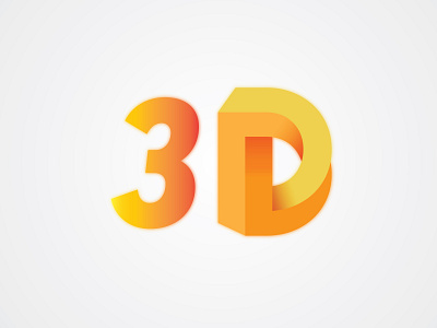 3D text design 3d 3d animation 3d art adobeillustator branding creative design effects gradient color gradients icon logodesign minimal art orange shadow text vector